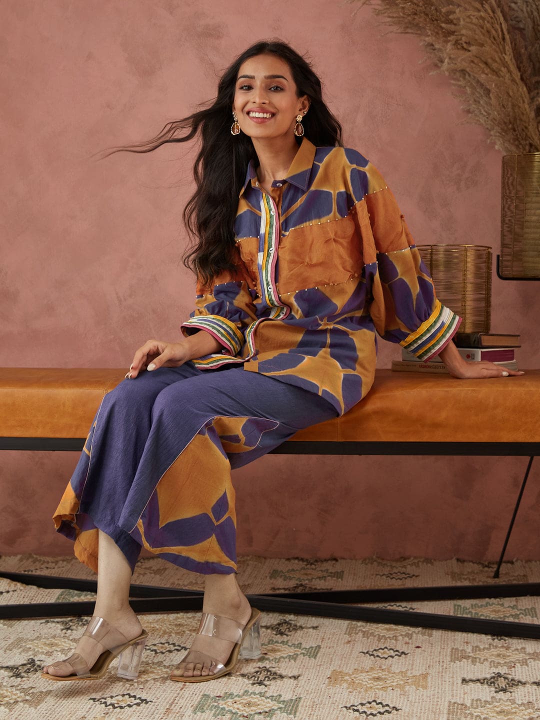 Clamp Dyed Co-Ord Set - Voilet