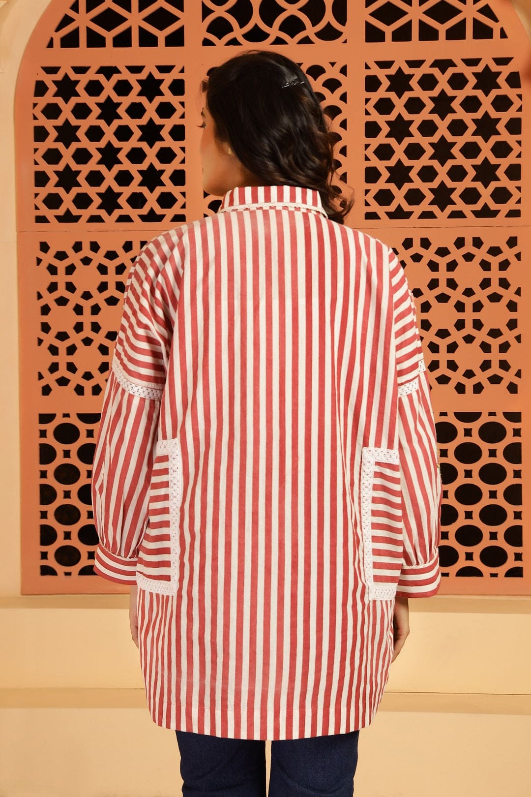 Stripes digital printed shirt - Red