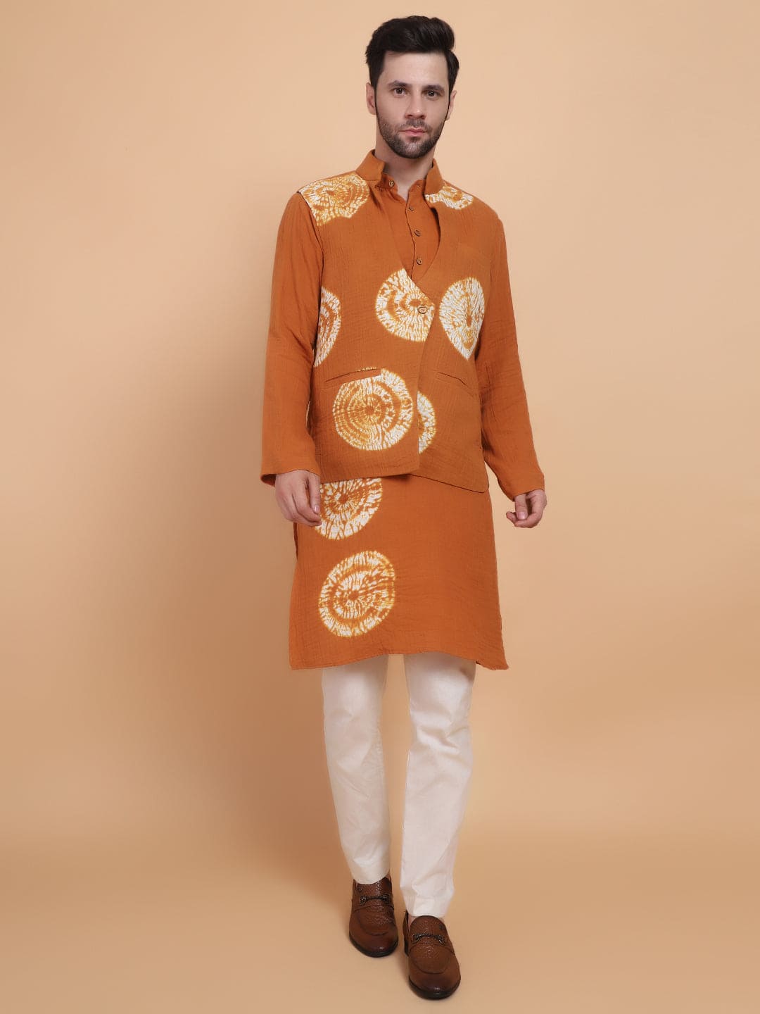 Tie & Dye Kurta Set - Yellow