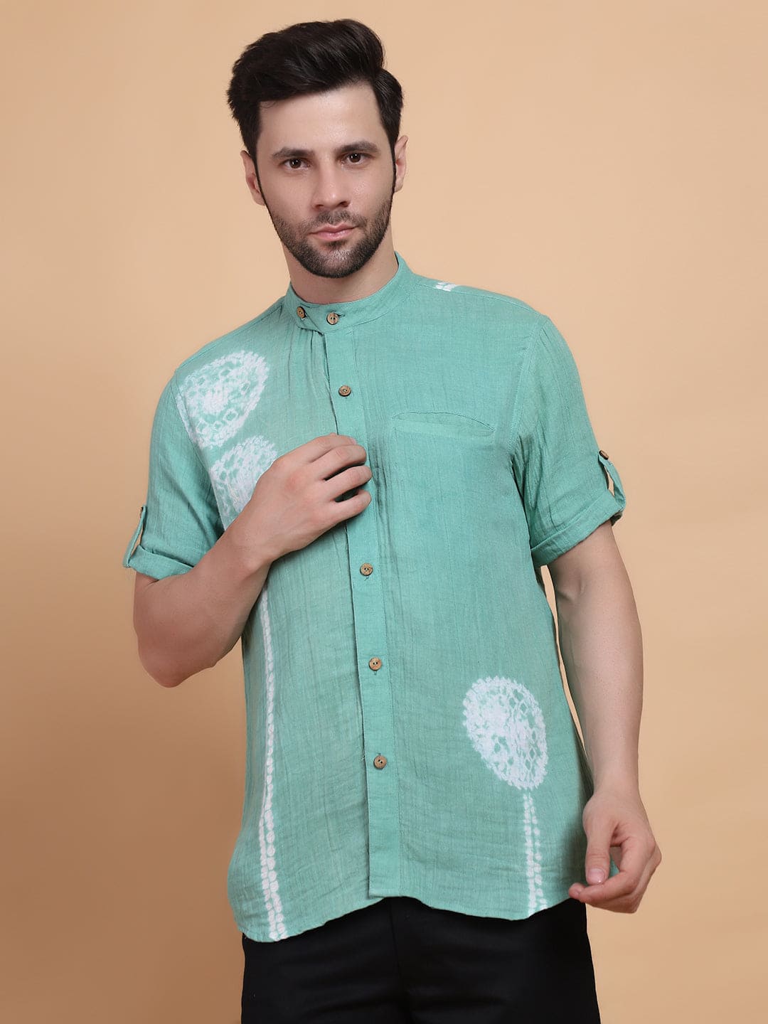 Tie & Dye Men Shirt - Turquoise