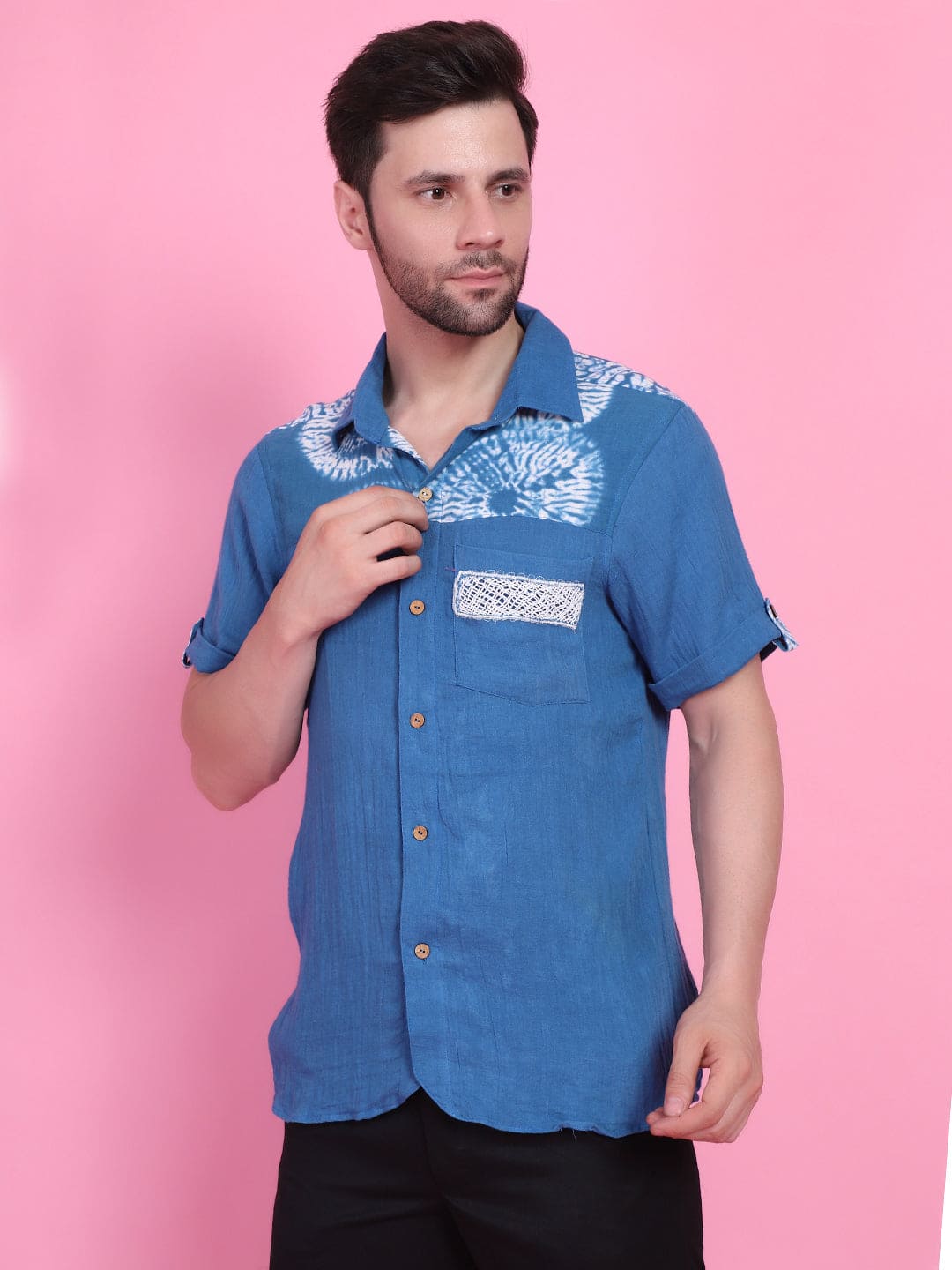 Tie & Dye Men Shirt - Blue