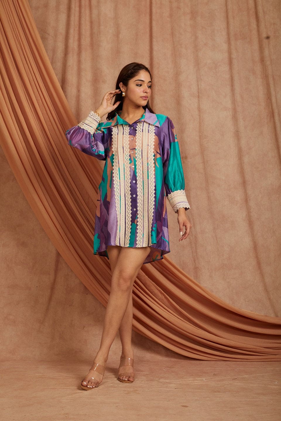 Levendor ,Teal Green & Purple Top