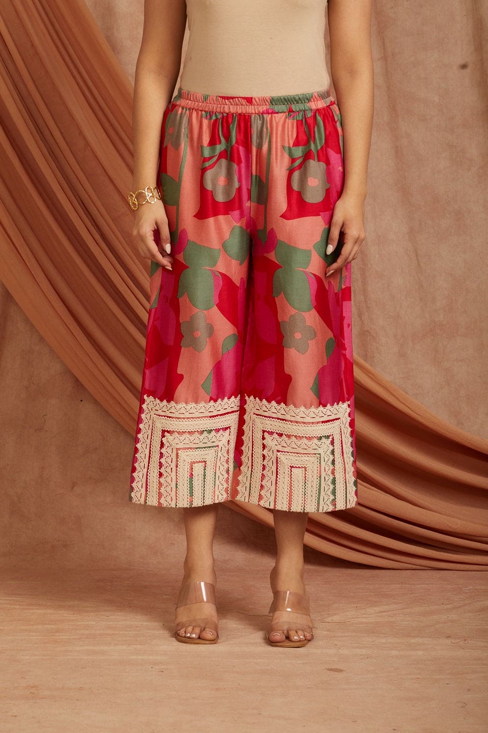 Red , Magenta ,Salmon & Olive Short Kurta Set