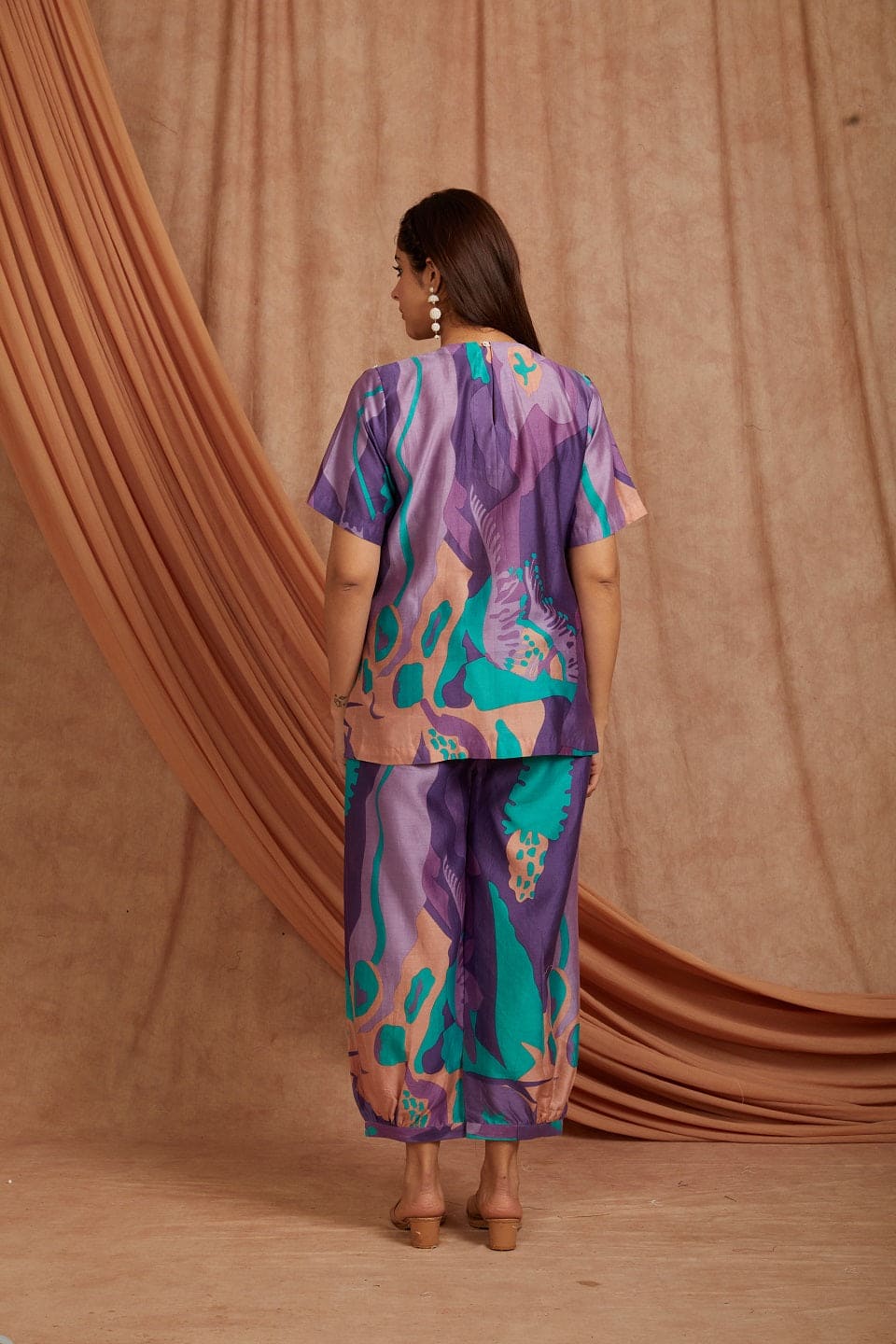 Levendor ,Teal Green & Purple Co-Ord Set
