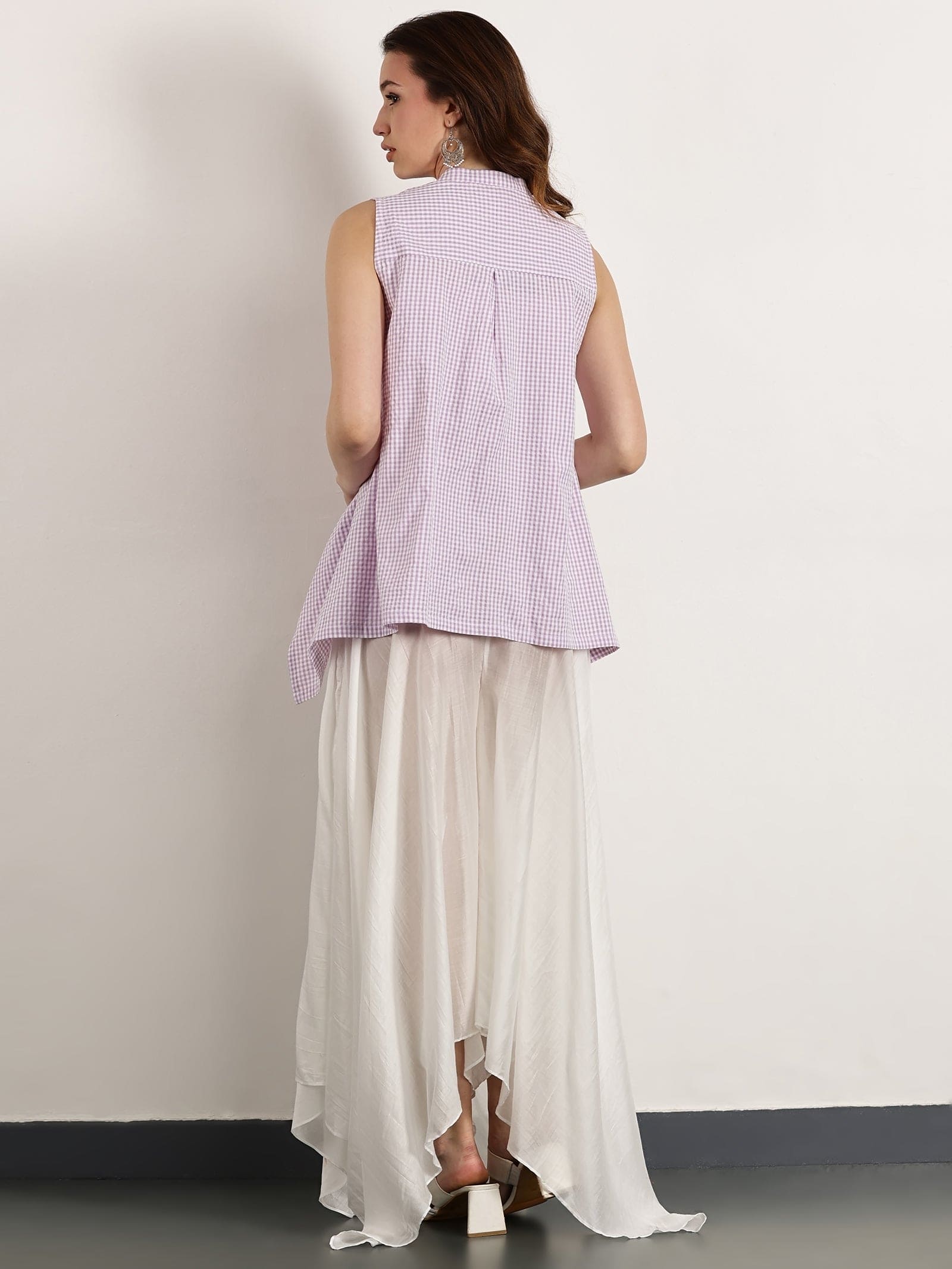 Women Gotta Work Checks Top Set - Light Purple