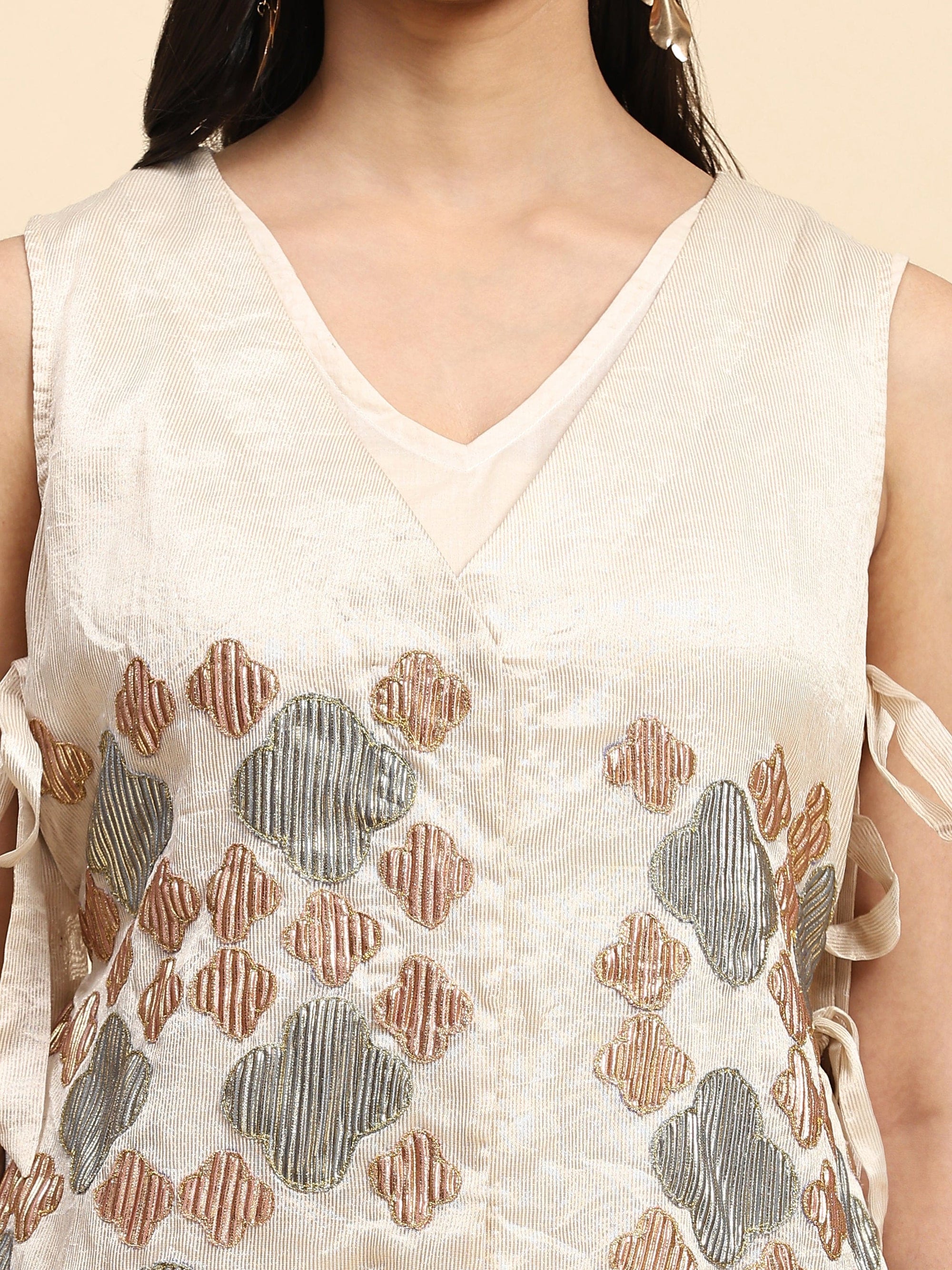 Patch Work Co-Ord Set - Off-White