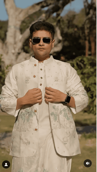 Chanderi Silk Men Kurta Set - Off White