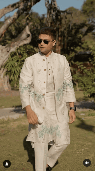 Chanderi Silk Men Kurta Set - Off White