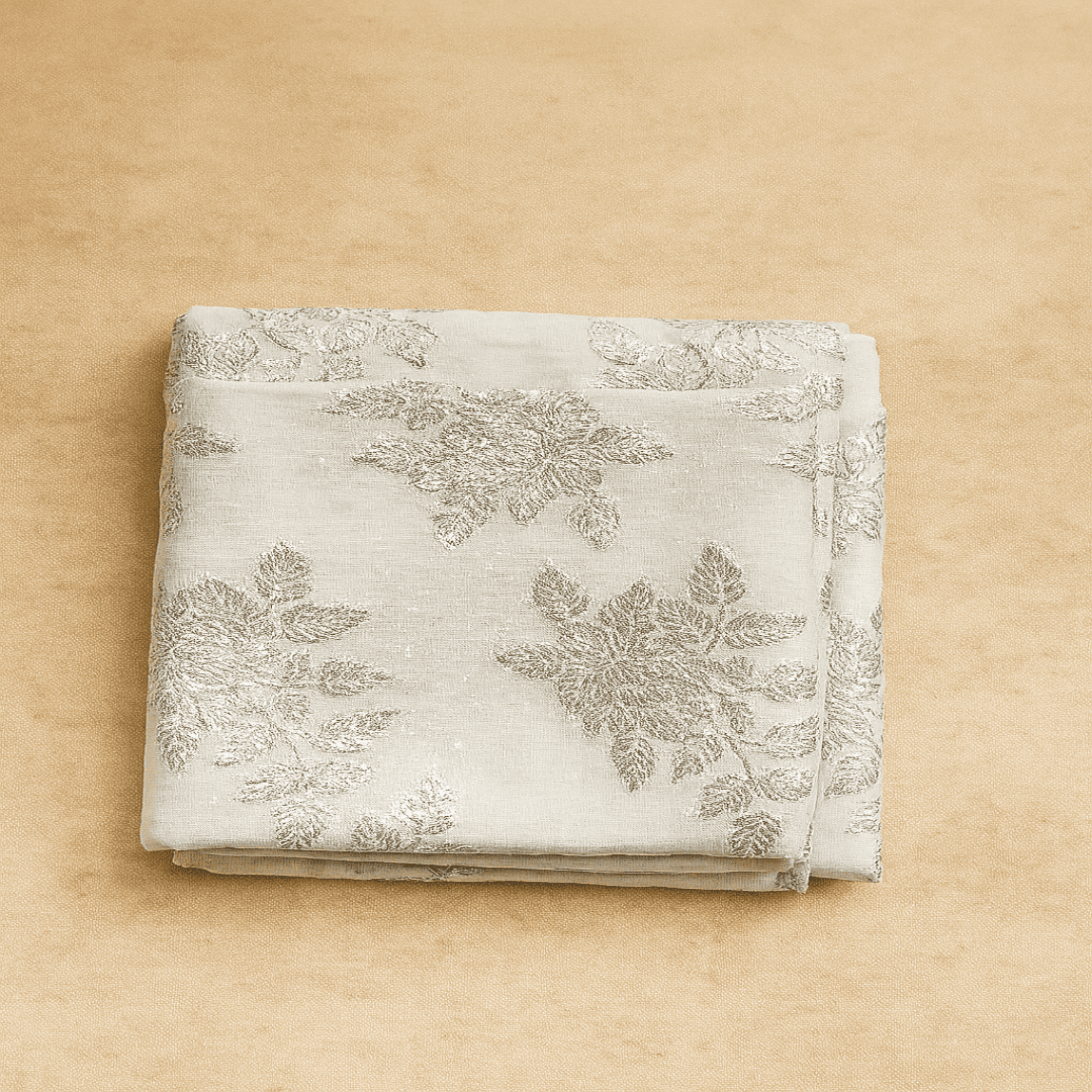 Cotton Lurex Fabric - Off- White