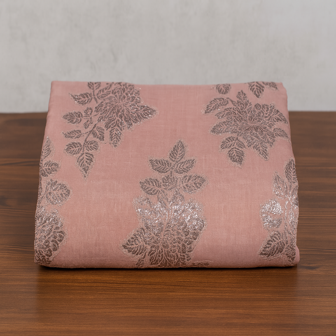 LUREX COTTON FABRIC - PEACH
