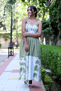 Tie dye Cotton Dress - Green