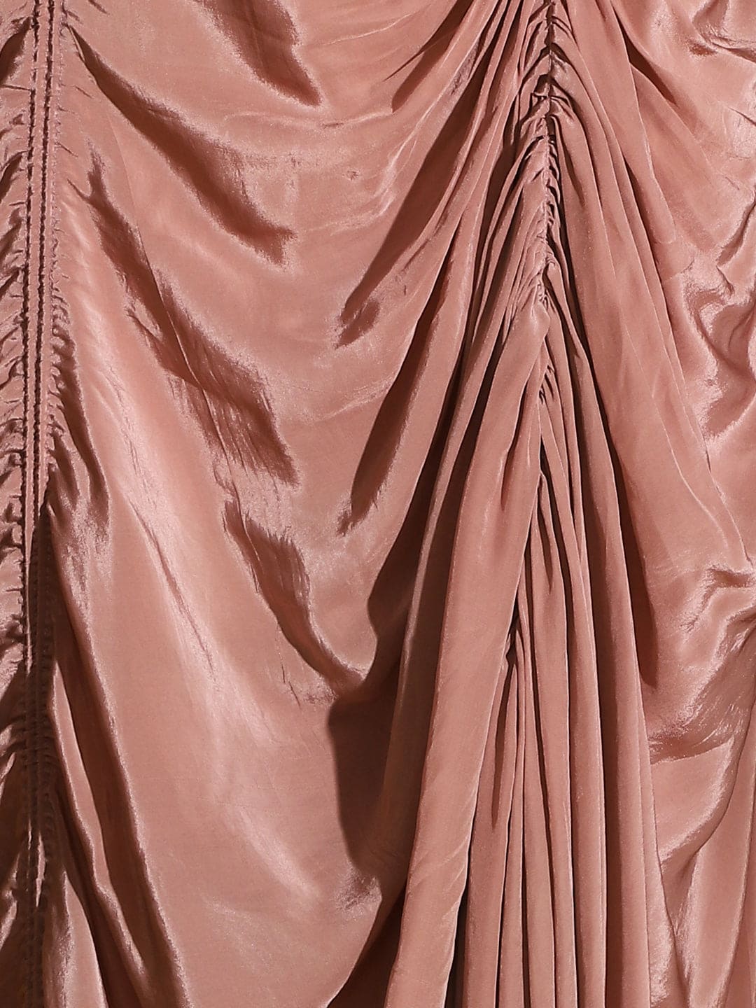 Circular Cape with Crepe Skirt - Brown