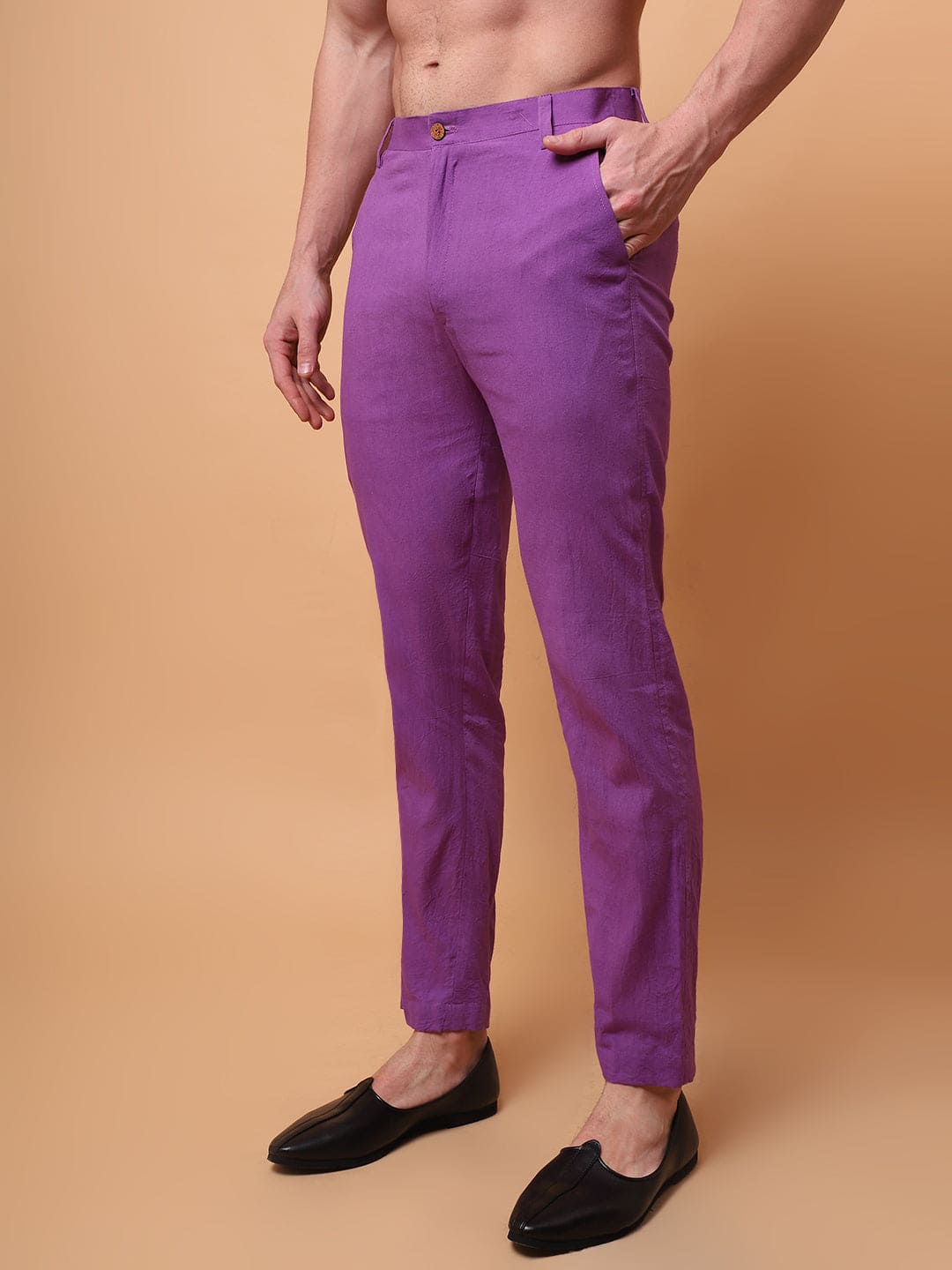 Aari Zardozi & Patch Work Men Kurta Set - Purple