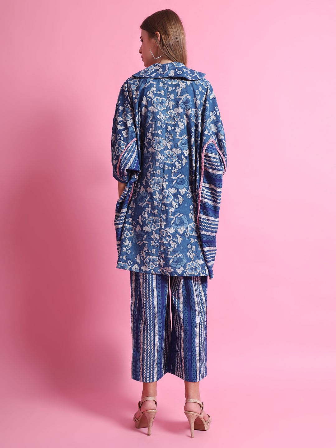 Indigo Patch Work Co-Ord Set - Blue