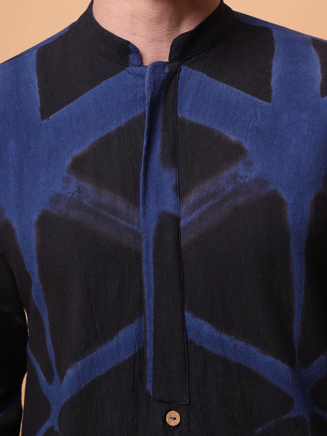 Clamp Dyed Men Shirt - Black