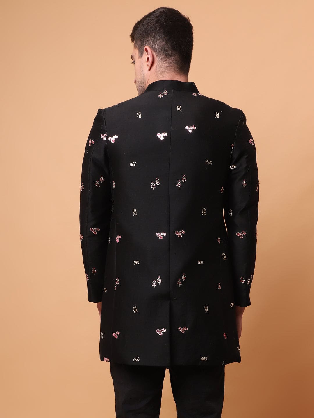 Muqaish Work Men Jacket - Black