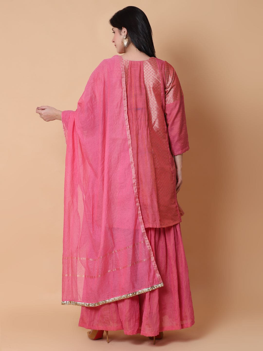Zardozi Work Sharara Set - Pink