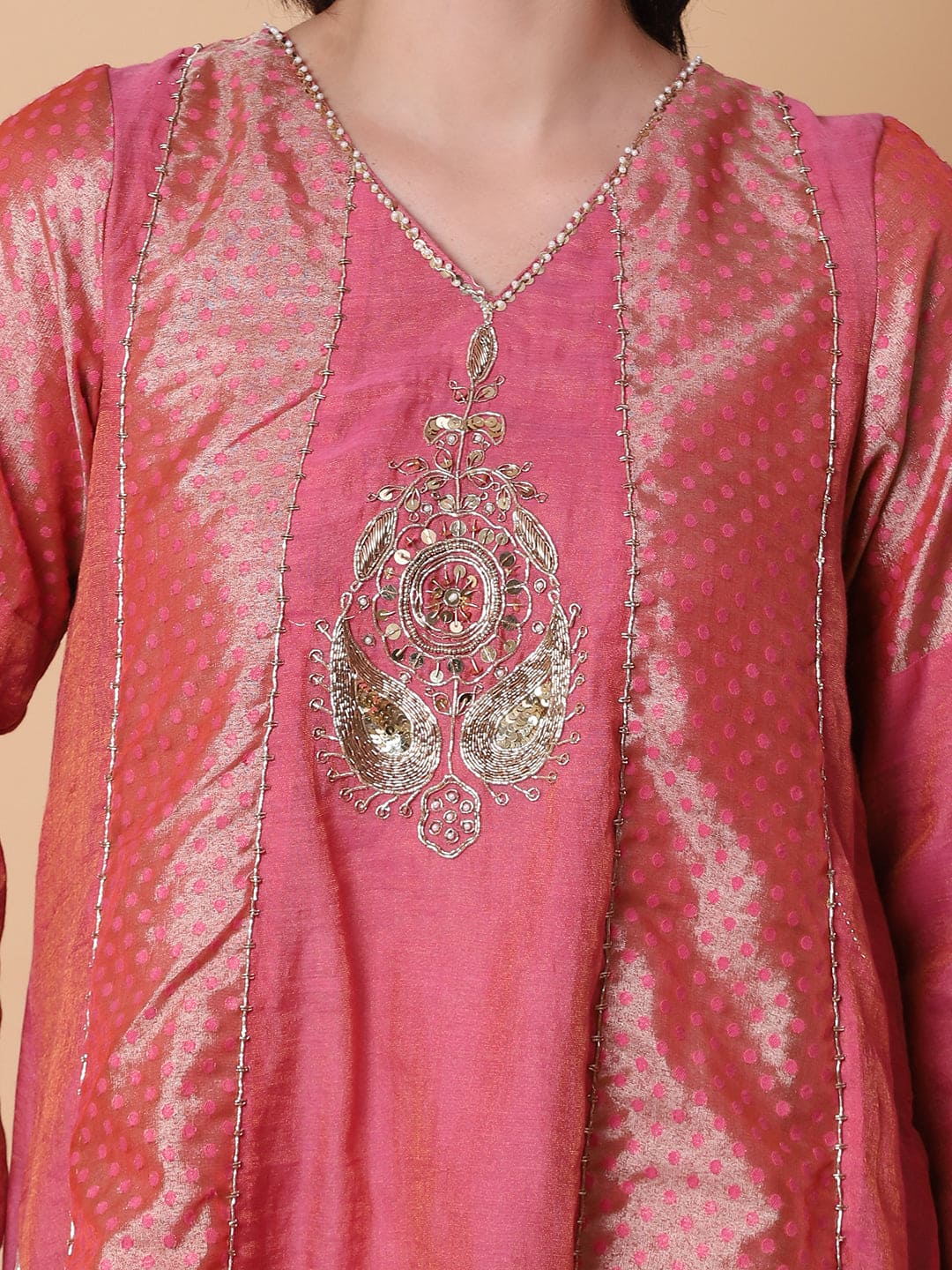 Zardozi Work Sharara Set - Pink