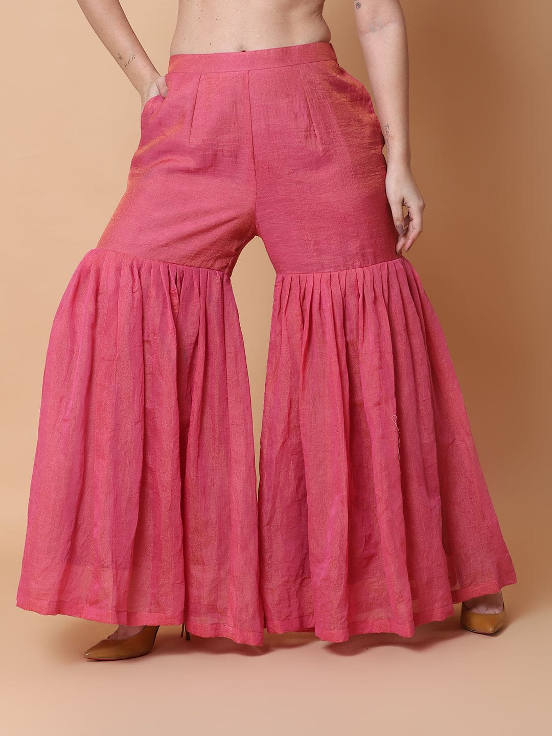 Zardozi Work Sharara Set - Pink