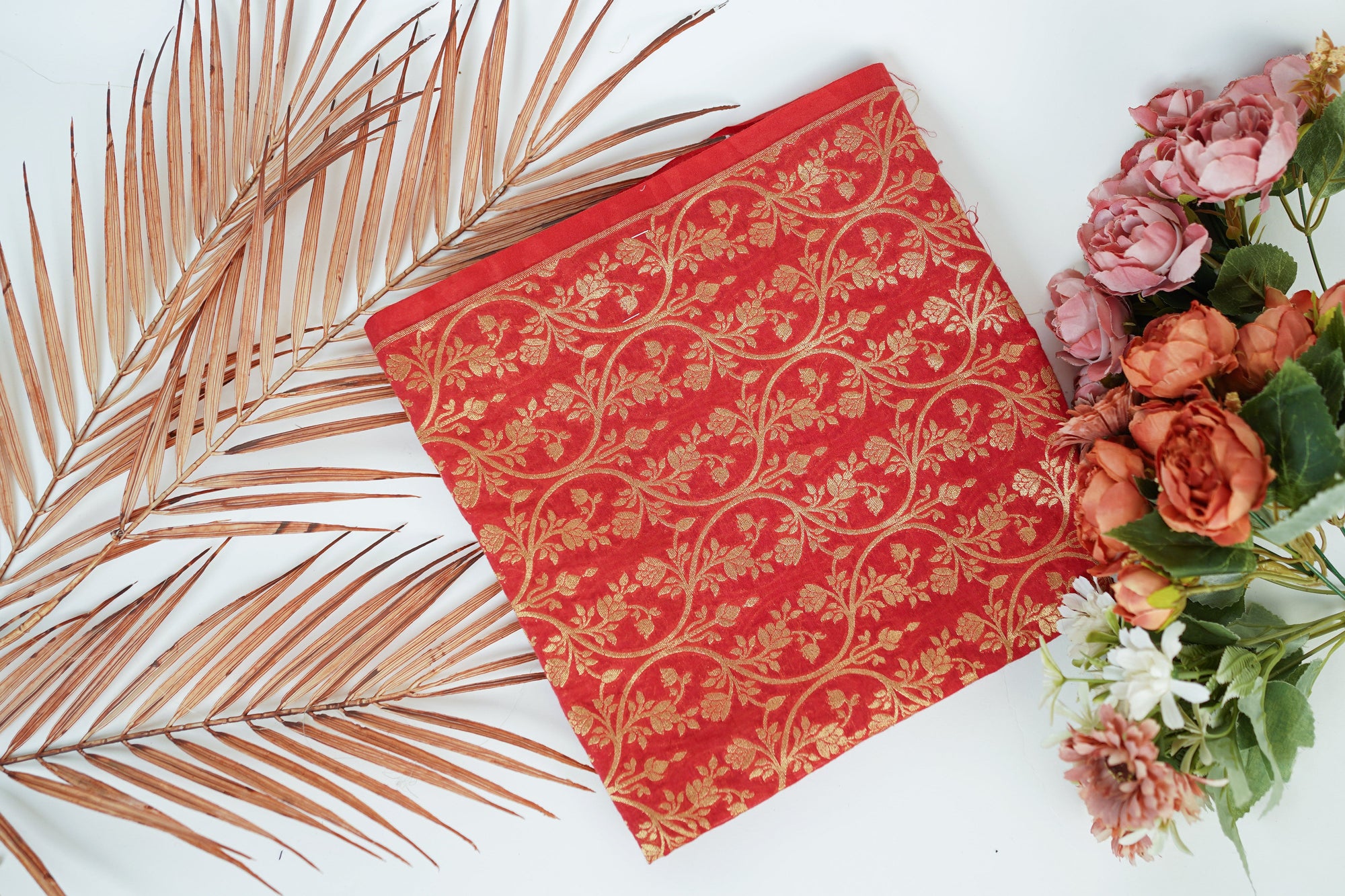 Red Banarasi Fabric