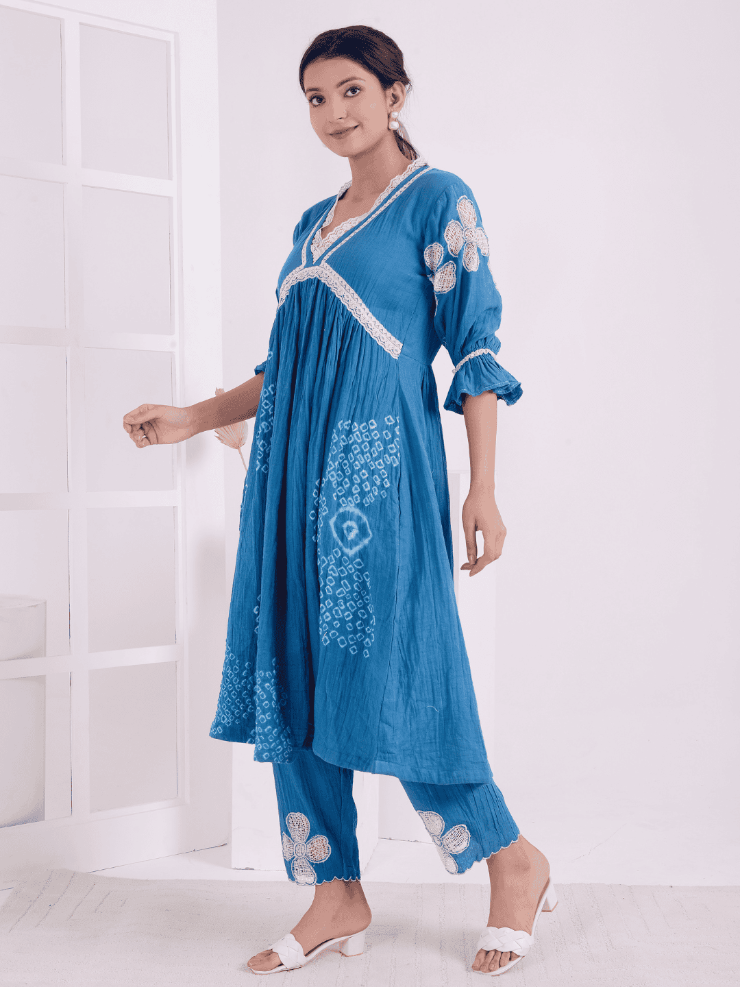Tie-Dye Women Kurta Set - Blue