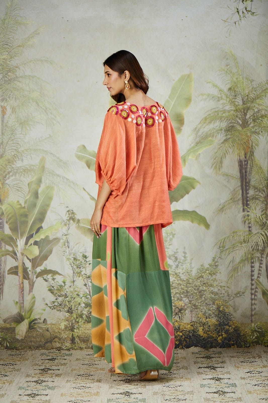 Zardozi Work Top Set - Orange