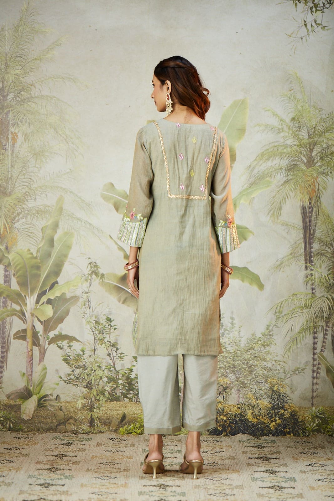 Lachka Gota Kurta Set - Light Green