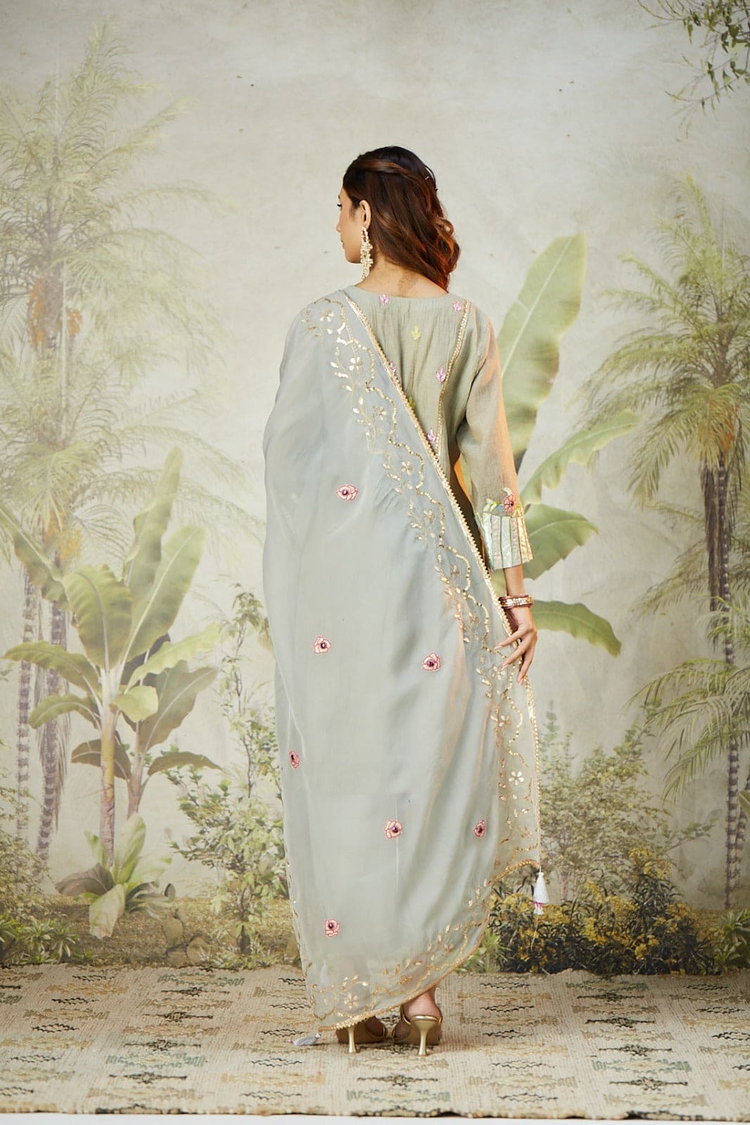 Lachka Gota Kurta Set - Light Green