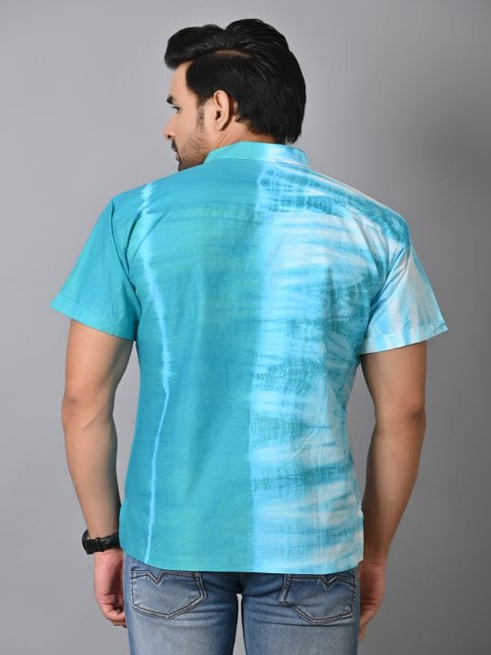 Tie Dye Men Shirt - Sky Blue