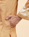 Beige Hand Dyed Cotton Kurta Set - Charkha TalesBeige Hand Dyed Cotton Kurta Set