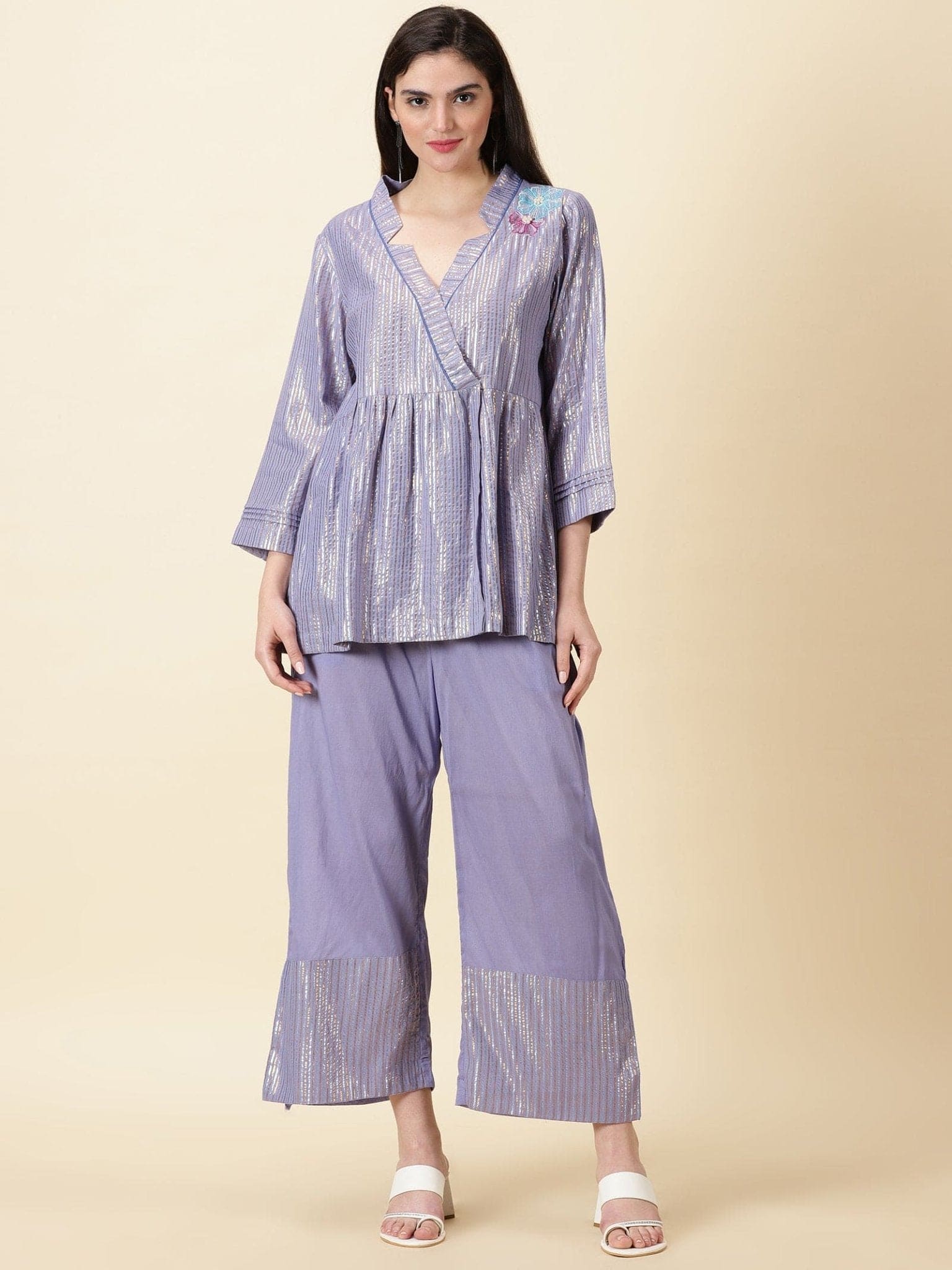 Berry Violet Women's Co-ord Set - Charkha TalesBerry Violet Women's Co-ord Set