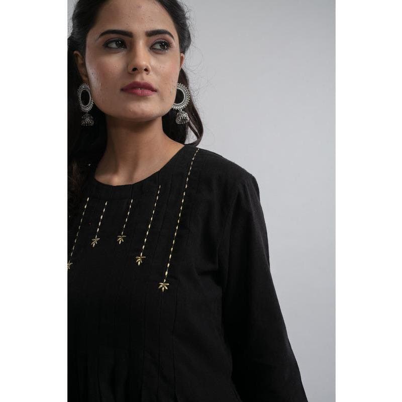 Black Delightful Daze Women Dress - Charkha TalesBlack Delightful Daze Women Dress kaftan dress