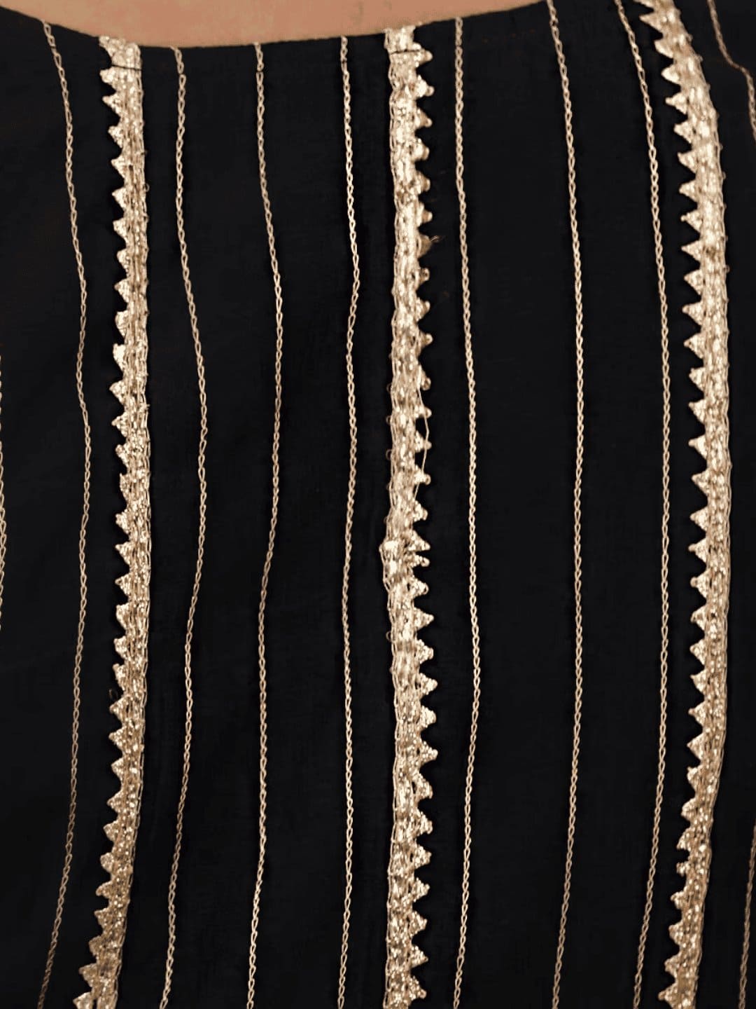 Black Gota Chanderi Silk Blouse - Charkha TalesBlack Gota Chanderi Silk Blouse