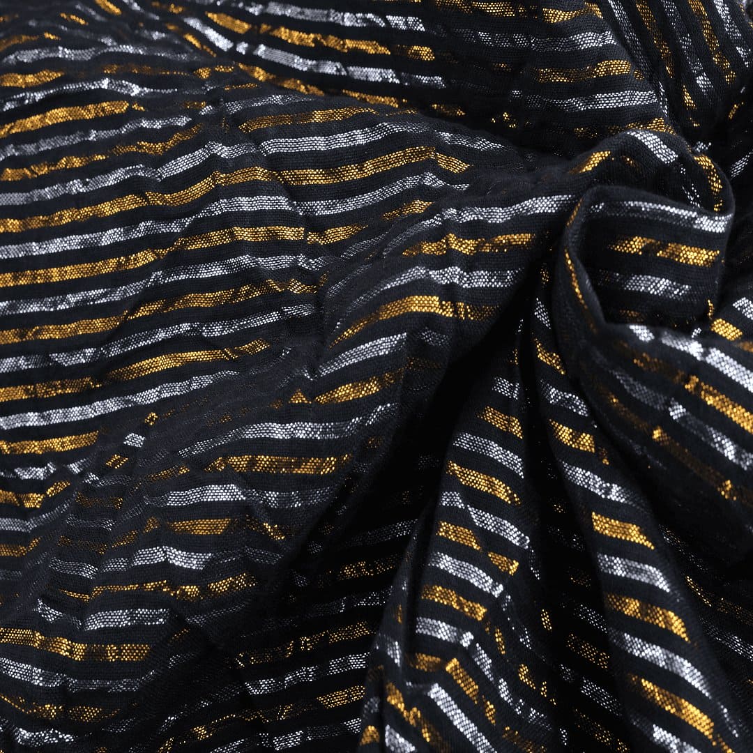 Black Lurix Cotton Fabric - Charkha TalesBlack Lurix Cotton Fabric