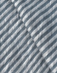 Blue Silver Stripes Chanderi Fabric - Charkha TalesBlue Silver Stripes Chanderi Fabric