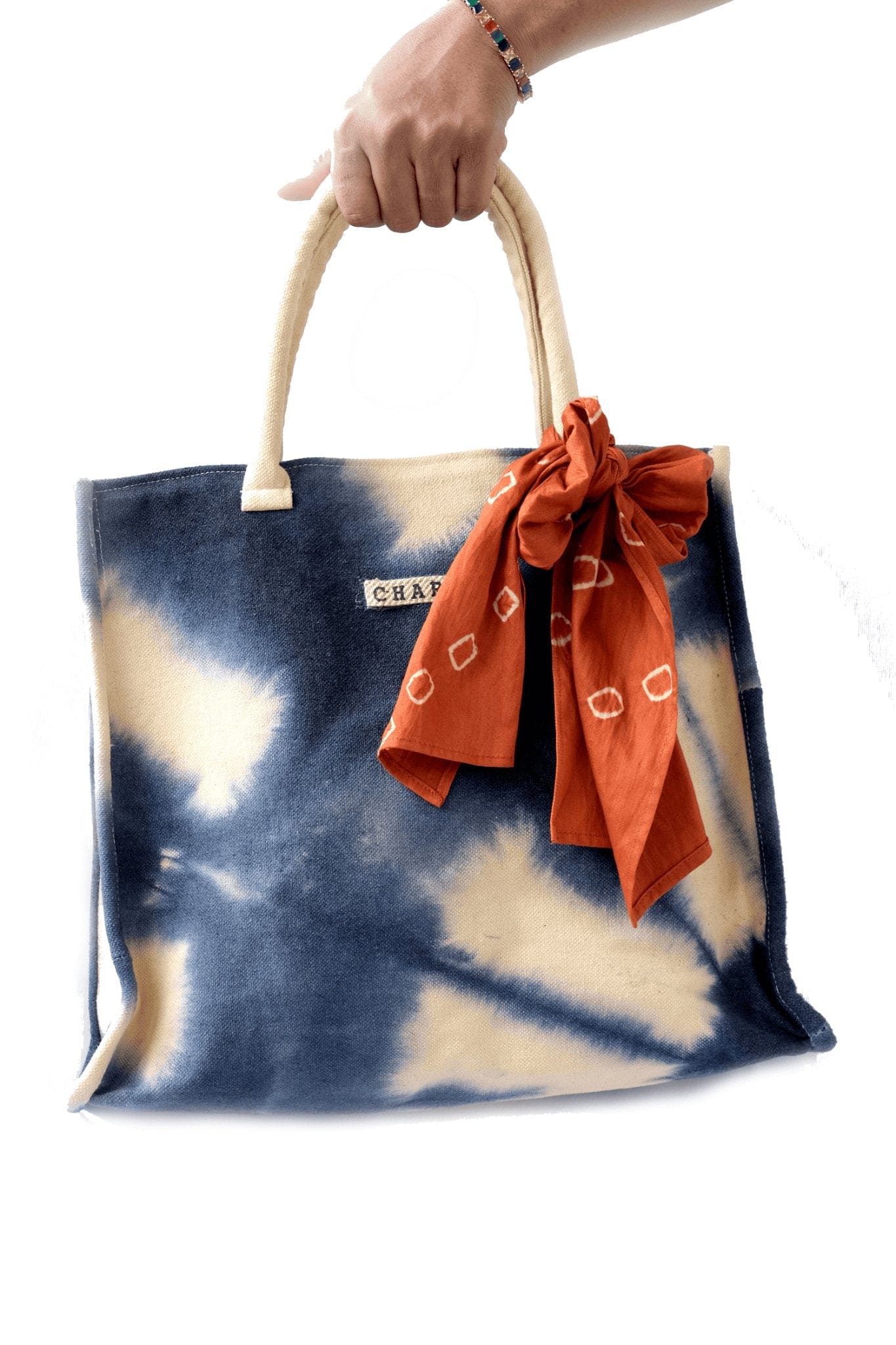 Blue Tie Dye Tote Bag - Charkha TalesBlue Tie Dye Tote Bag