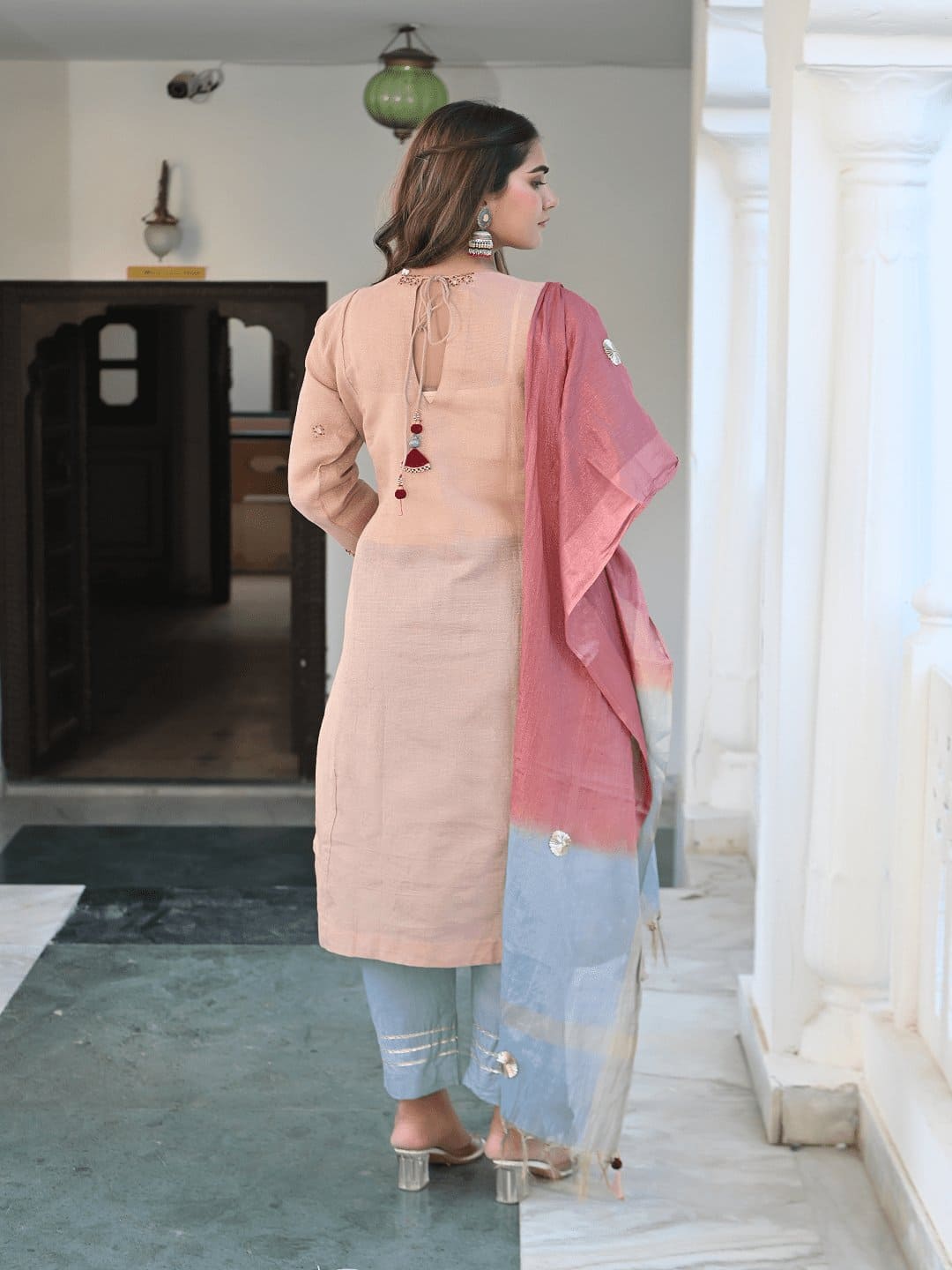 Blush Gotta Compliments Kurta Set - Charkha TalesBlush Gotta Compliments Kurta Set