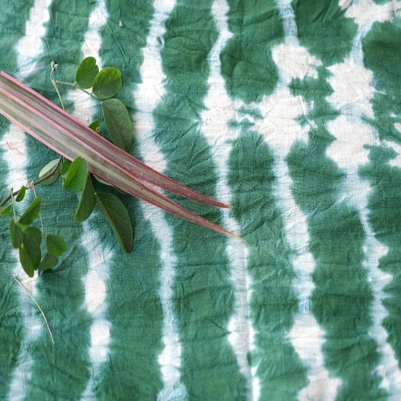 Bottle Green Hand Dyed Khadi Fabric - Charkha TalesBottle Green Hand Dyed Khadi Fabric