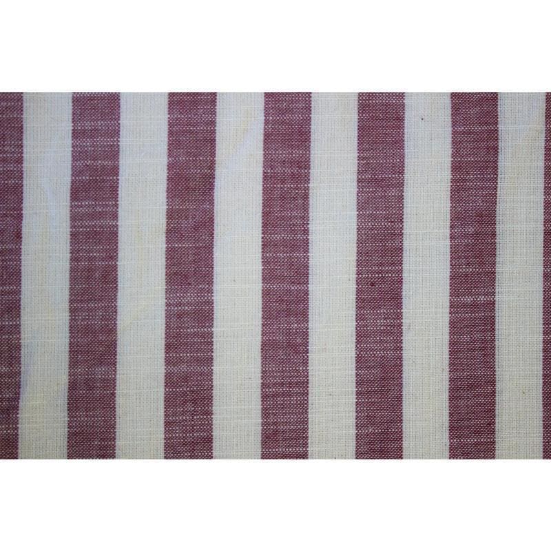 Brown Striped Cotton Fabric - Charkha TalesBrown Striped Cotton Fabric