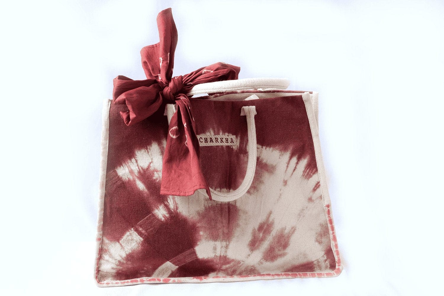 Brown Tie Dye Tote Bag - Charkha TalesBrown Tie Dye Tote Bag