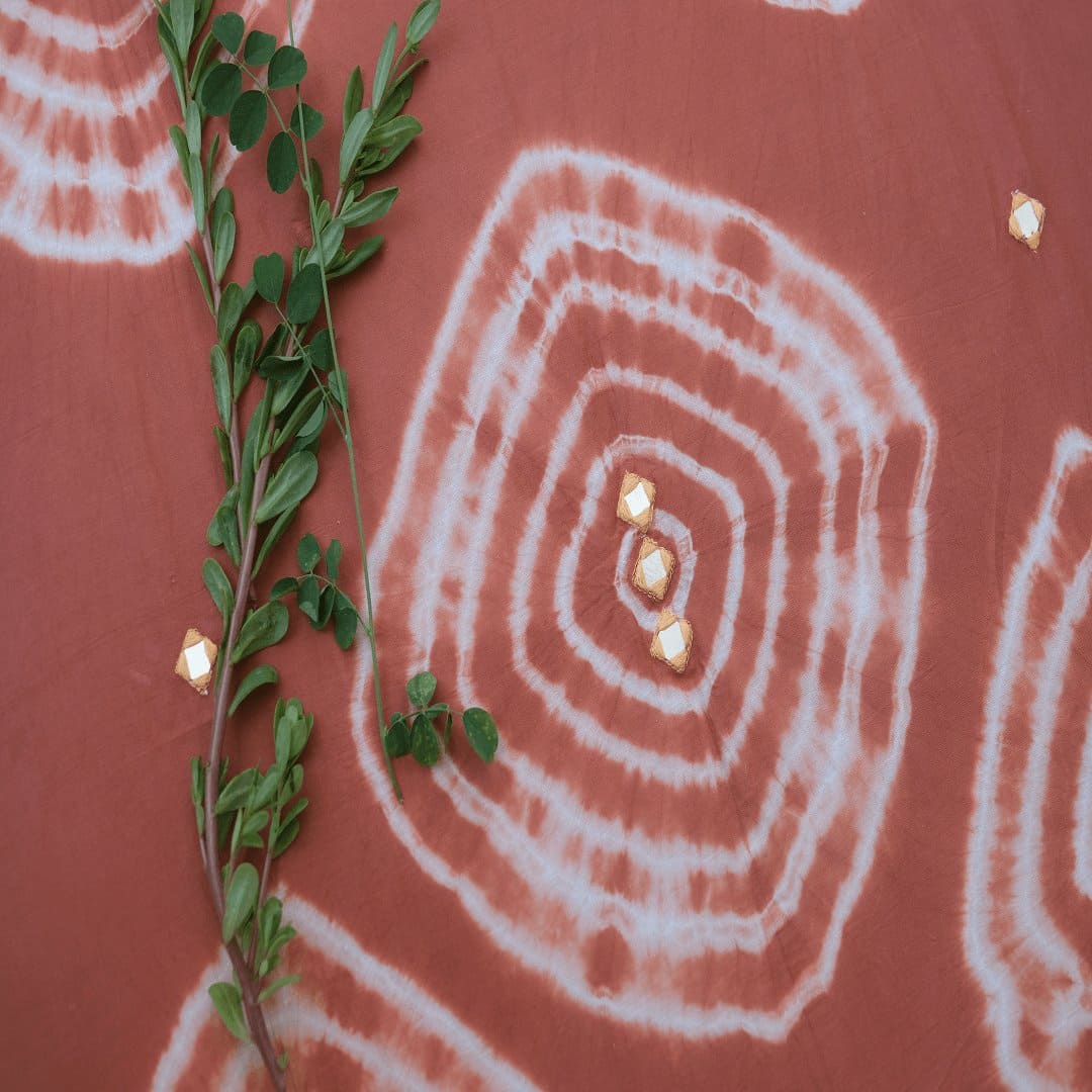 Coral Hand Tie Dye Fabric - Charkha TalesCoral Hand Tie Dye Fabric