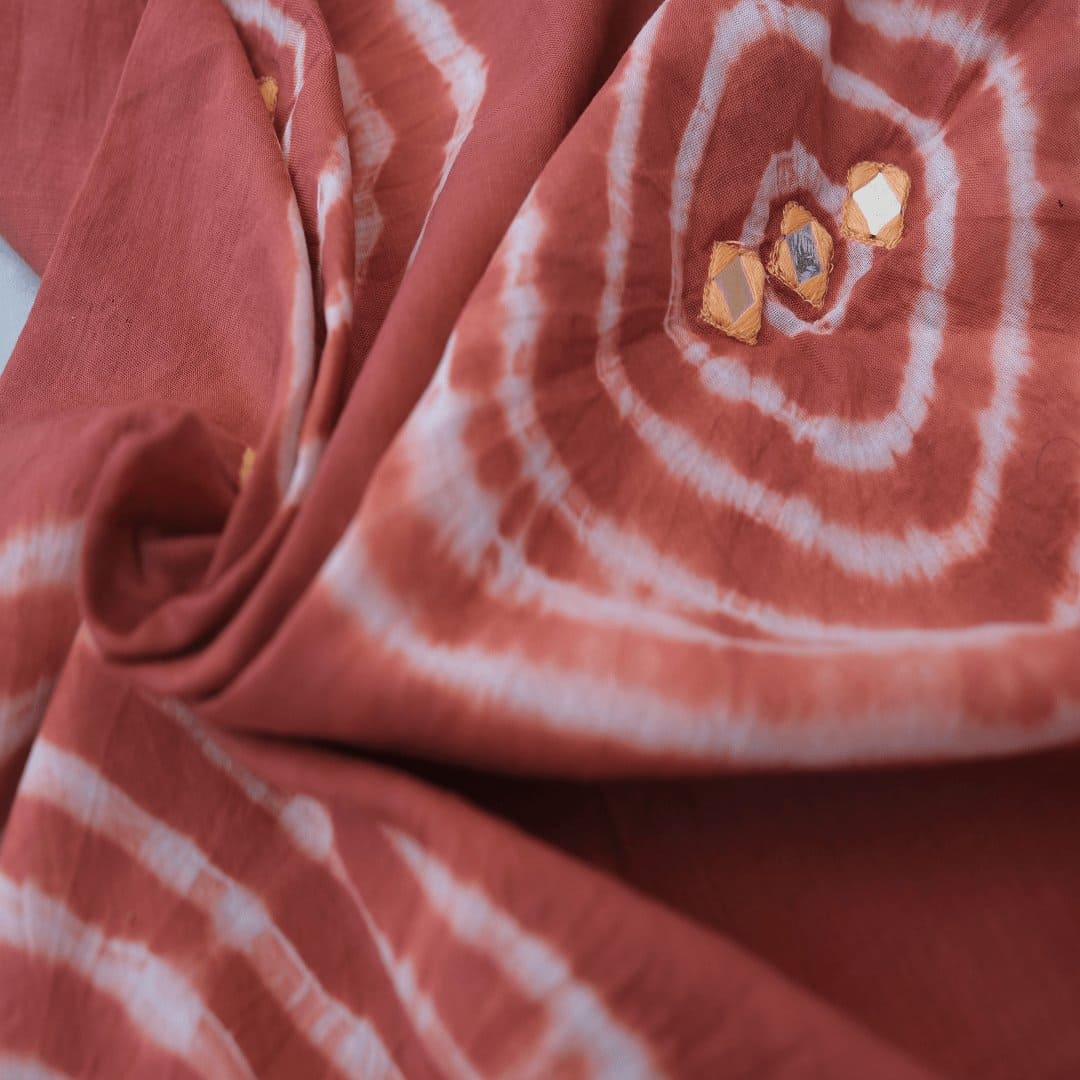 Coral Hand Tie Dye Fabric - Charkha TalesCoral Hand Tie Dye Fabric