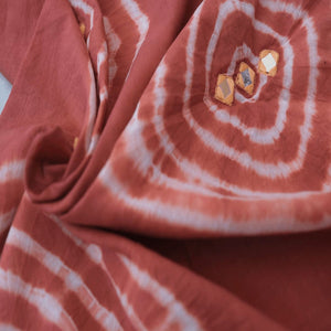 Hand Tie Dye Fabric - Coral
