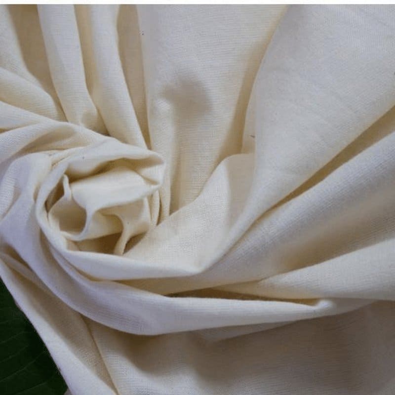 Cream Khadi Cotton Fabric - Charkha TalesCream Khadi Cotton Fabric