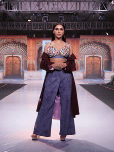 Hand Embroiderd Woolen Jacket - Dark Maroon