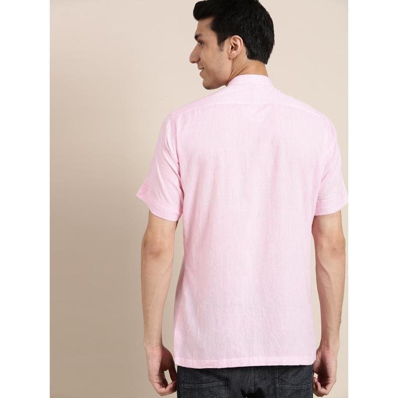 Delight Pink Cotton Men Shirt - Charkha TalesDelight Pink Cotton Men Shirt
