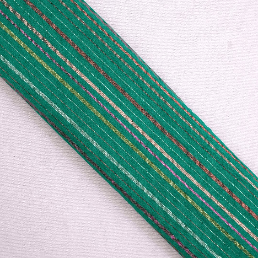 Emerald Green Lurix Cotton Fabric - Charkha TalesEmerald Green Lurix Cotton Fabric