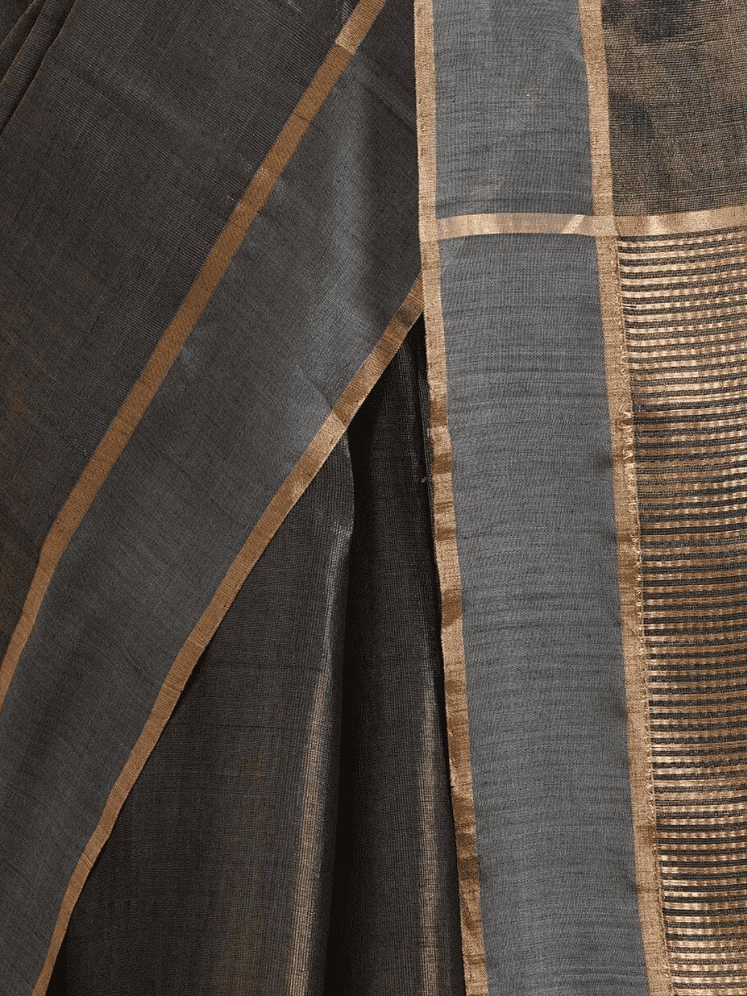 Gold Chanderi Silk Saree - Charkha TalesGold Chanderi Silk Saree