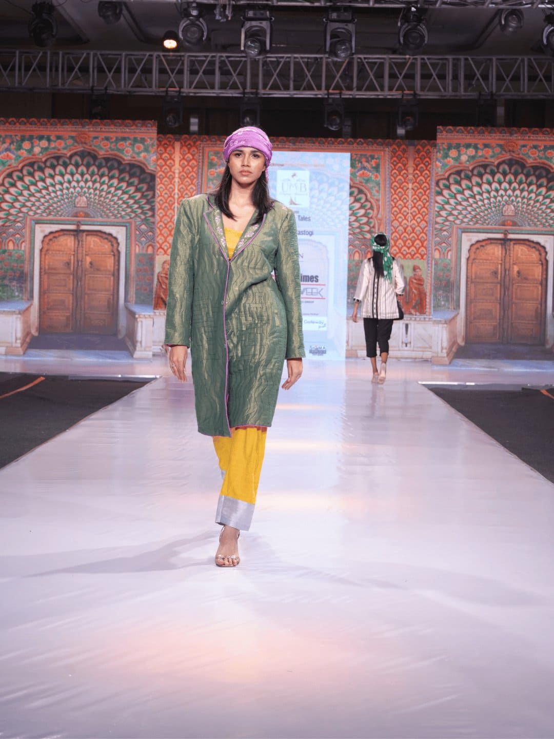Green Banarsi Silk Women Quilted Jacket - Charkha TalesGreen Banarsi Silk Women Quilted Jacket
