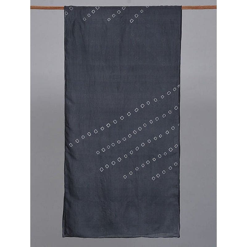 Grey Hand Dyed Silk Stole - Charkha TalesGrey Hand Dyed Silk Stole